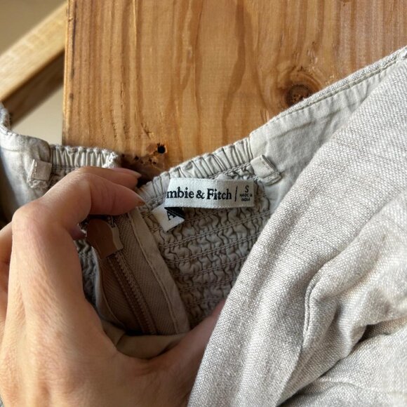 Abercrombie & Fitch Emerson Linen-Blend Strapless Jumpsuit - Size S - Picture 6 of 9